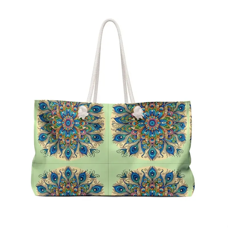 Peacock Paradise Oversized Polyester Weekender Tote