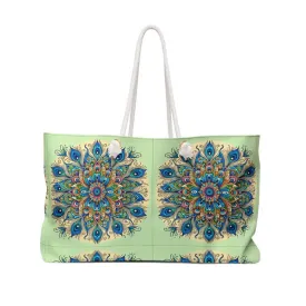 Peacock Paradise Oversized Polyester Weekender Tote