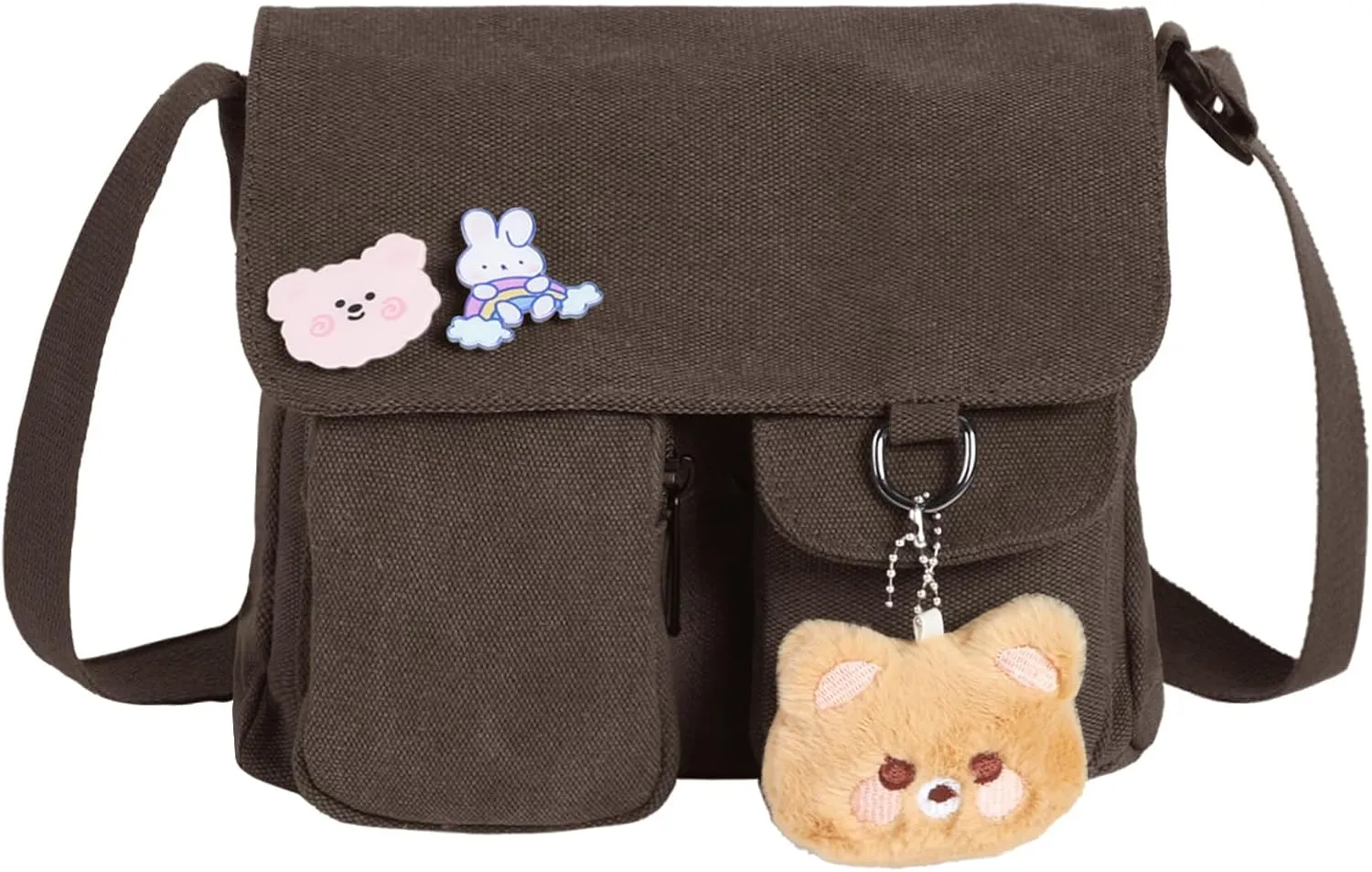 Phaoullzon Kawaii Crossbody Bag Cute Messenger Bags Canvas Shoulder Purse Gifts for Teens