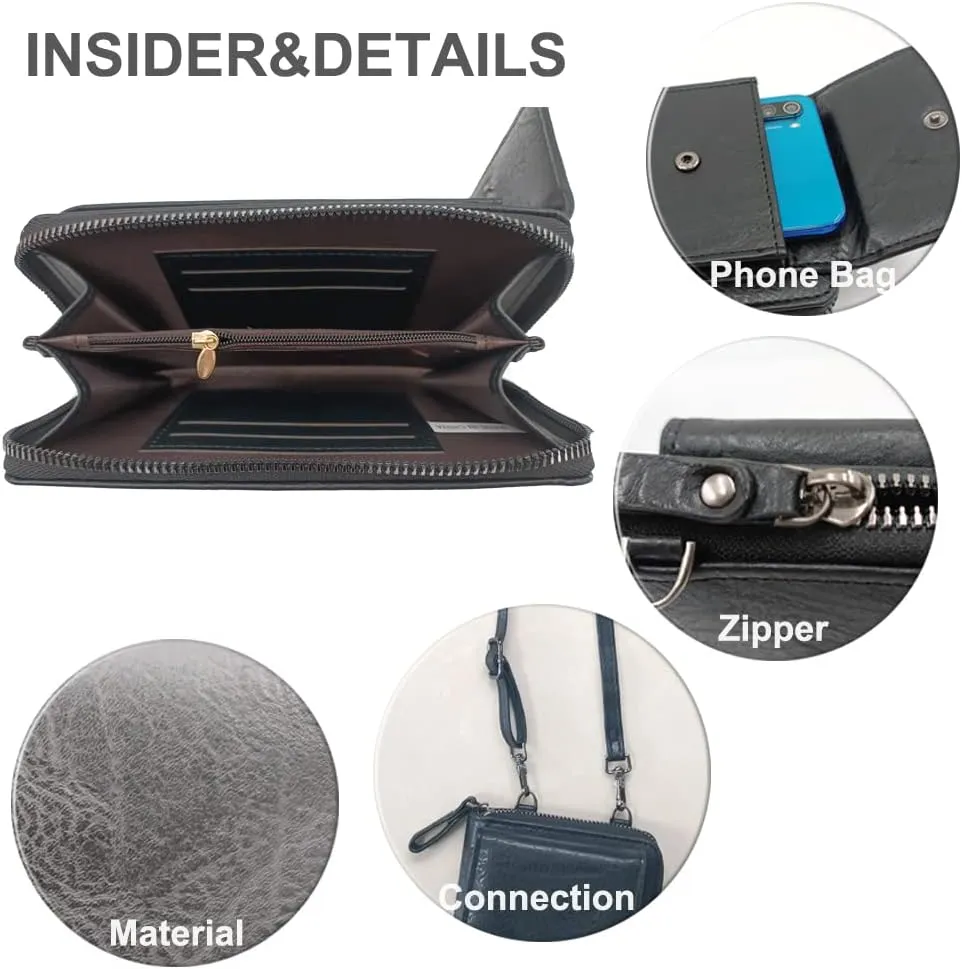 PORT&LOTUS Crossbody Bags for Women Cell Phone Purse Wallet Ladies Small Women's Handbags PU Leather Shoulder Card Holder