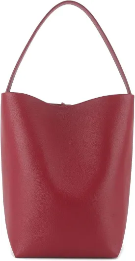 Premium Genuine Leather Bucket Tote Bag for Women - Large Shoulder Tote Handbag