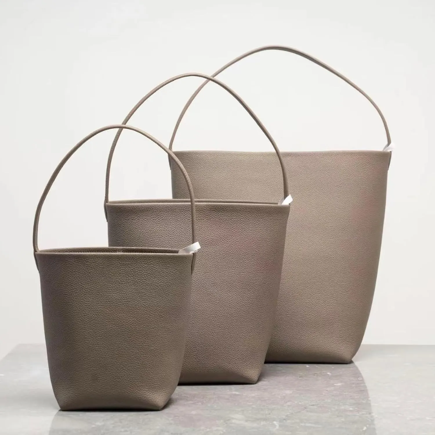 Premium Genuine Leather Bucket Tote Bag for Women - Large Shoulder Tote Handbag