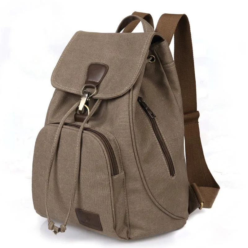Preppy Style Female Canvas School Student Laptop Mochila Backpack
