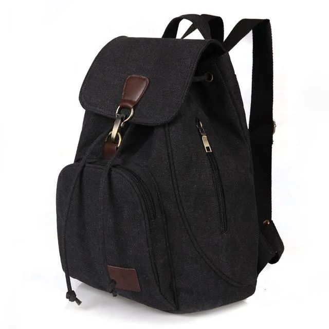 Preppy Style Female Canvas School Student Laptop Mochila Backpack