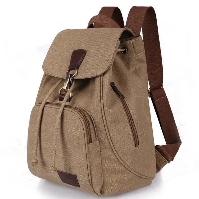 Preppy Style Female Canvas School Student Laptop Mochila Backpack