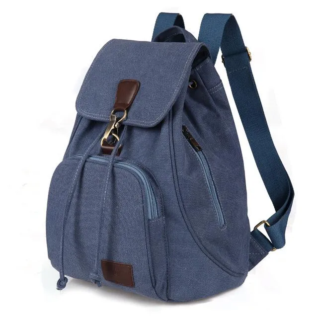 Preppy Style Female Canvas School Student Laptop Mochila Backpack