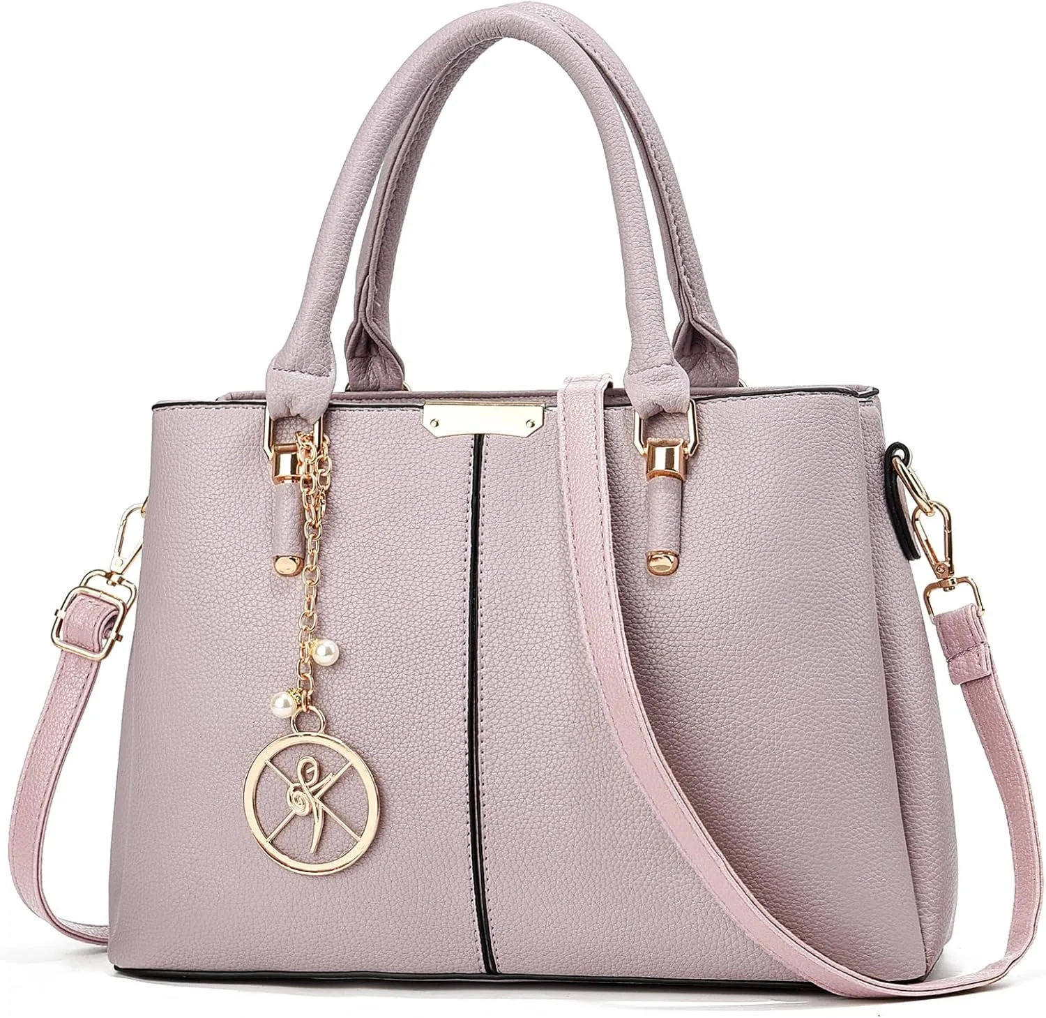 Purse and Handbags for Women, 3 Zip Compartments Tote Bag Designer Shoulder Purse Top Handle Satchel Bags