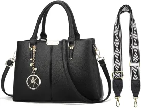 Purse and Handbags for Women, 3 Zip Compartments Tote Bag Designer Shoulder Purse Top Handle Satchel Bags