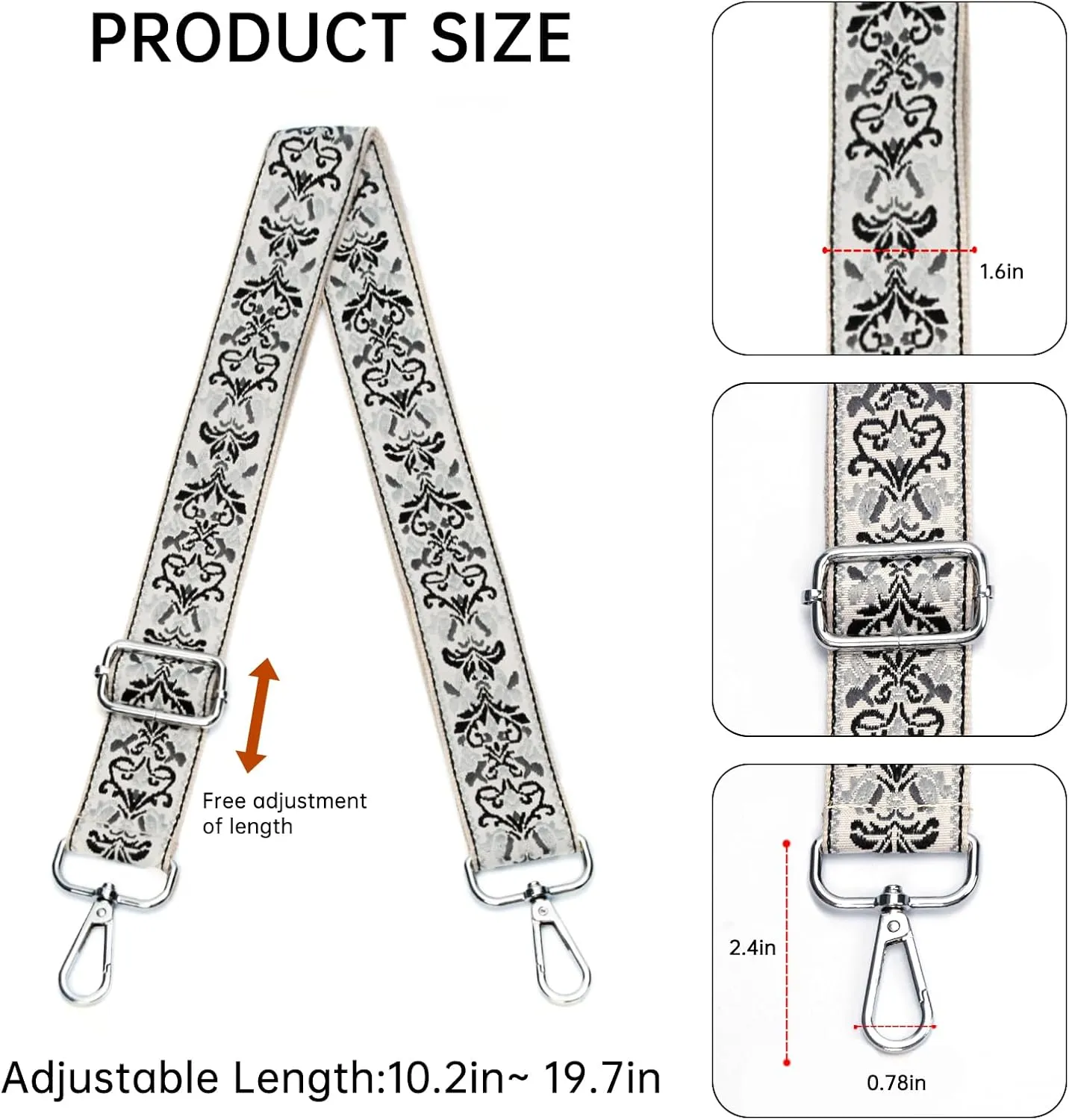 Purse Straps Replacement Crossbody Bag Strap for Purses Adjustable Wide Shoulder Straps for Women Handbags