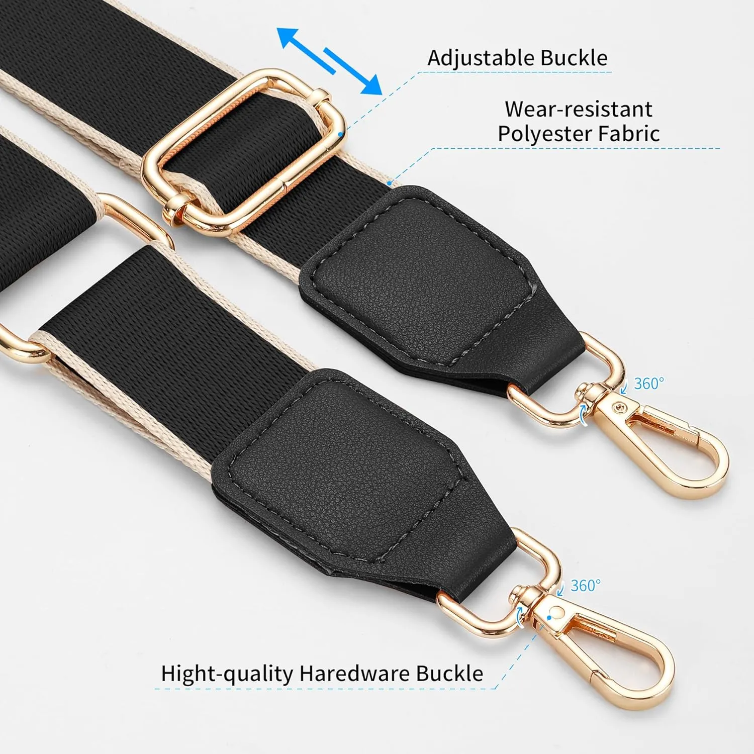 Purse Straps Replacement Crossbody, Universal Wide Shoulder Strap for Bags Adjustable Straps for Handbags
