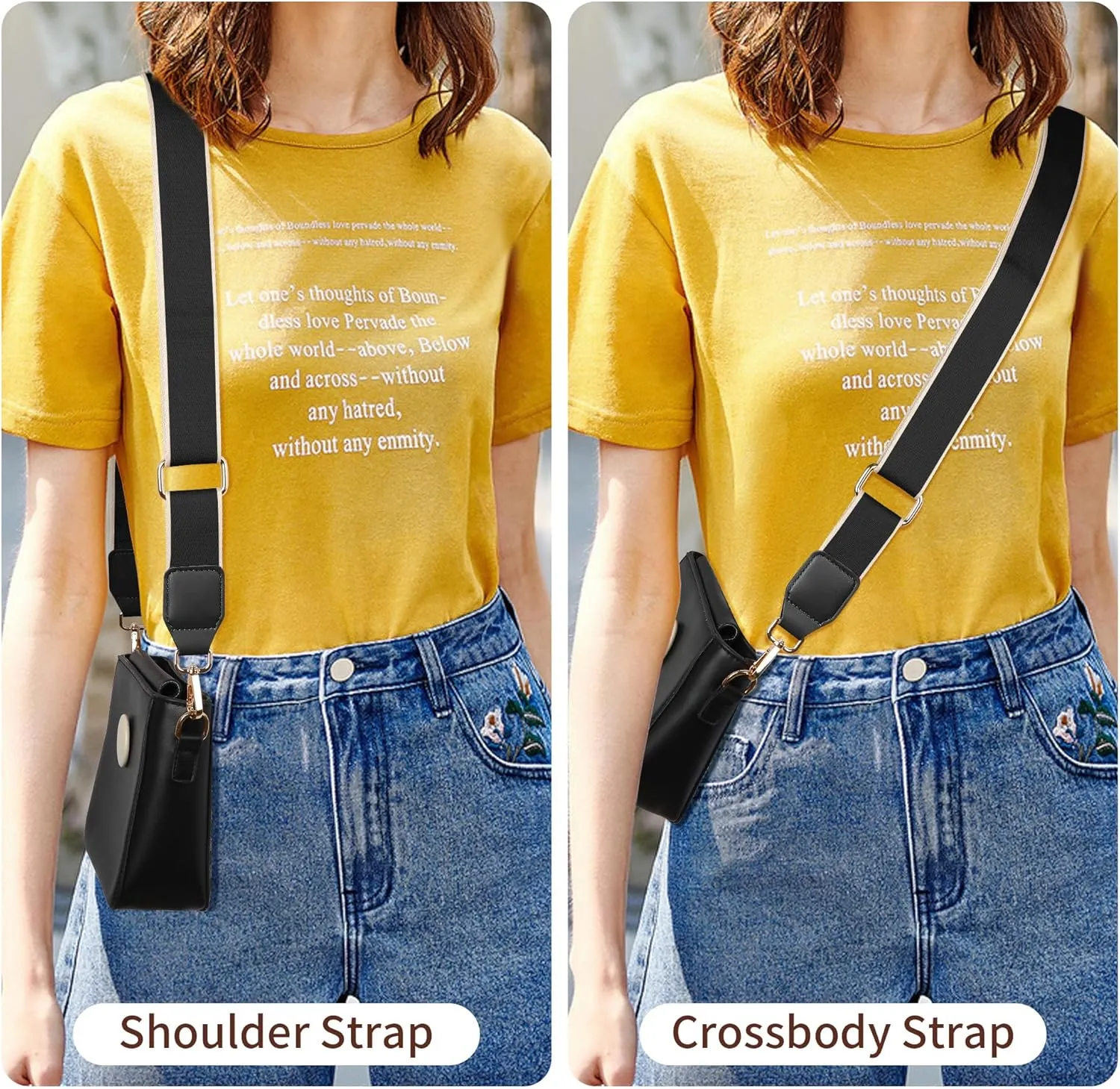 Purse Straps Replacement Crossbody, Universal Wide Shoulder Strap for Bags Adjustable Straps for Handbags