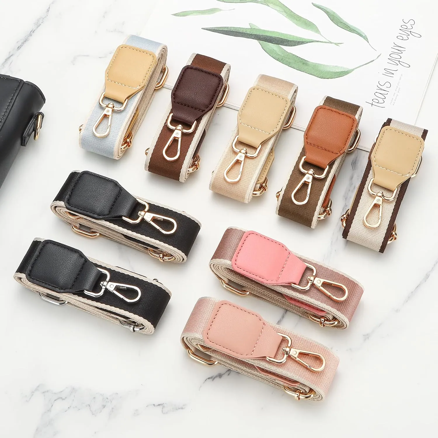 Purse Straps Replacement Crossbody, Universal Wide Shoulder Strap for Bags Adjustable Straps for Handbags