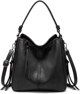 Realer Hobo Crossbody Bags for Women Designer Leather Hobo Handbags Retro Large Size Shoulder Bag Bucket Purse