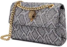 Rejolly Rainbow Stripe Crossbody Shoulder Bag for Women Color Blocking PU Leather Colourful Purse with Chain Strap
