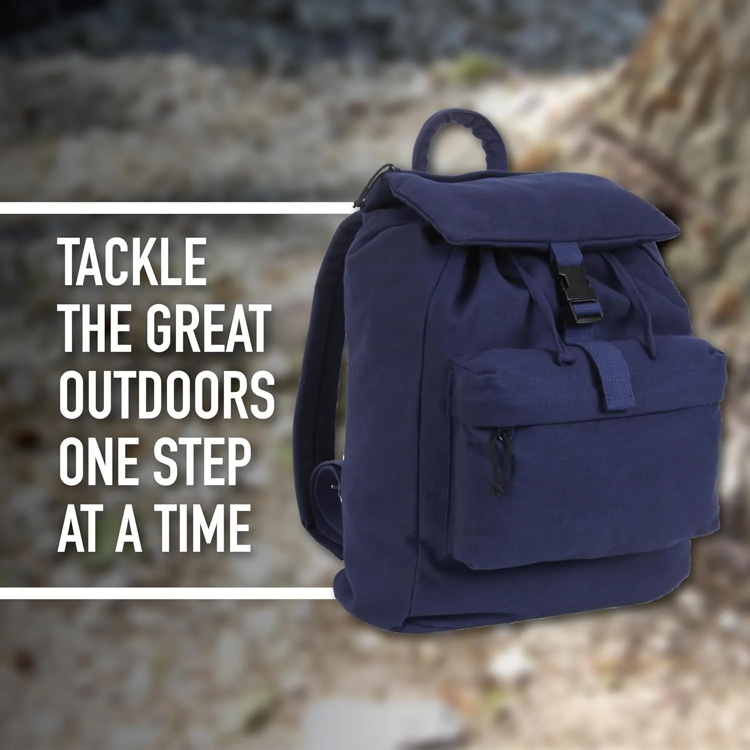Rothco Canvas Daypack  Heavy-Duty Cotton Canvas Backpack for Hiking, Camping, Traveling, and Daily Use  34L Capacity