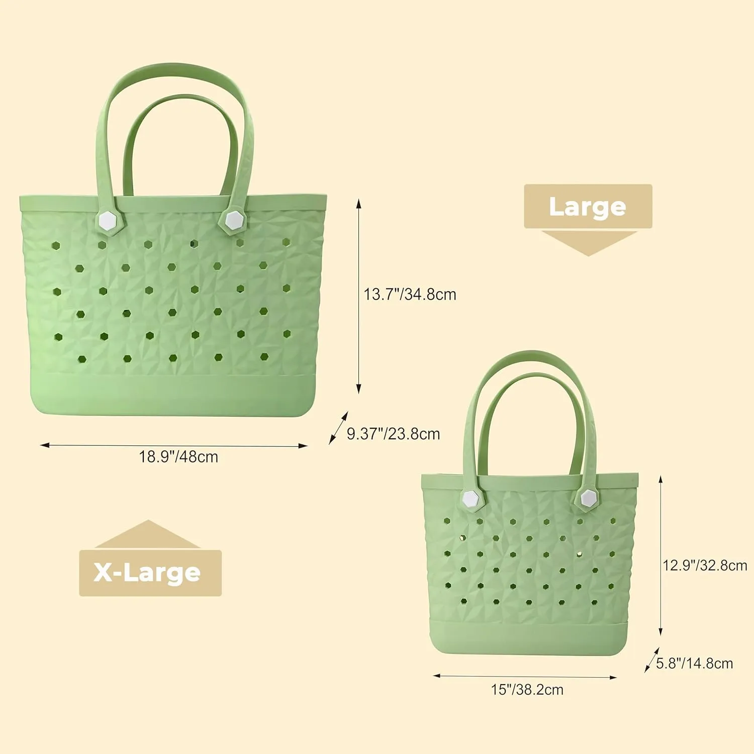 Rubber Beach Bag Waterproof Durable Tote Bag for Beach Sports Pool Modern Rubber Tote