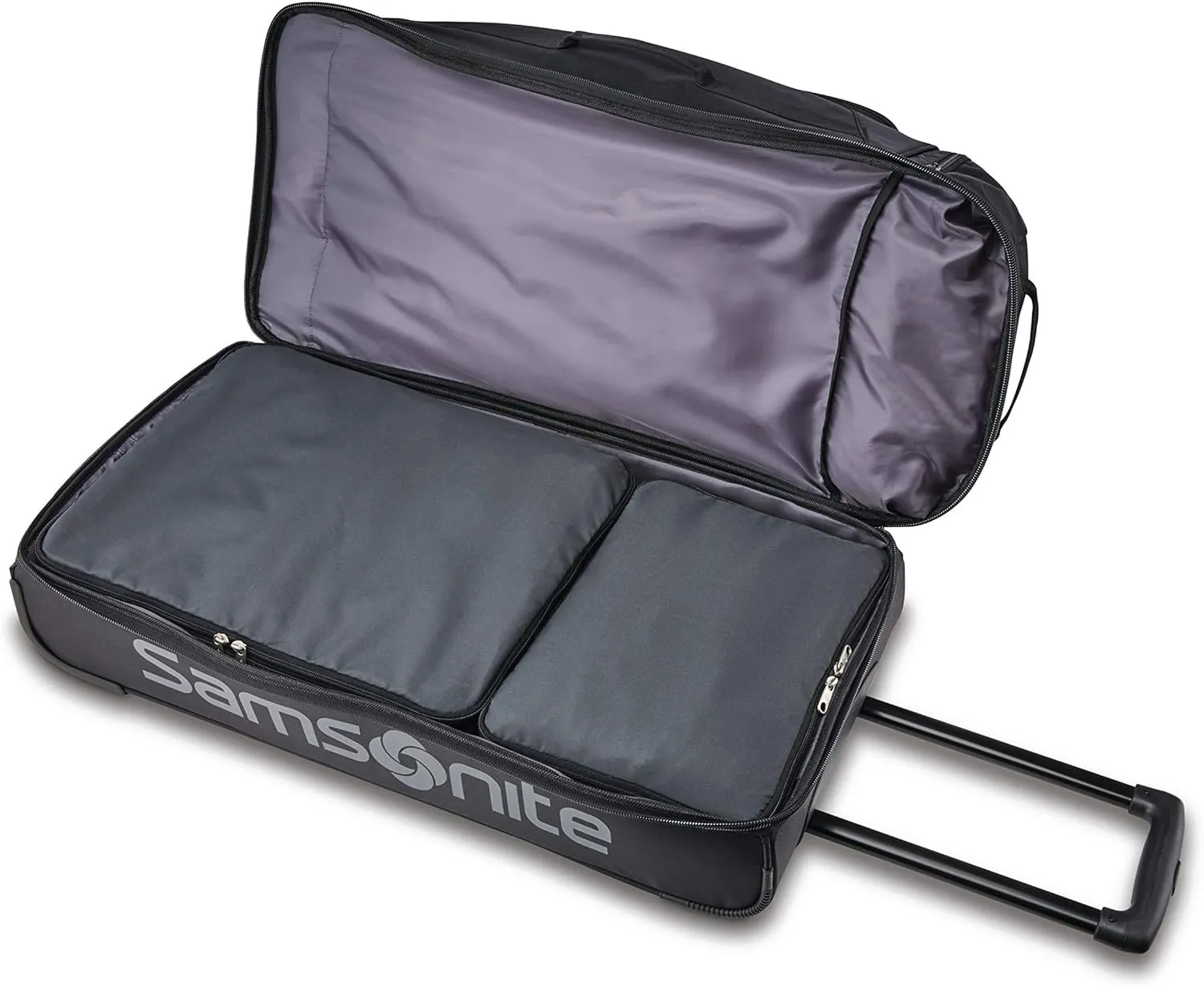Samsonite Andante 2 Wheeled Duffel Bag  32-Inch Durable Rolling Luggage with Inline Skate Wheels, Push-Button Handle & Spacious Compartments  Travel-Friendly and Lightweight - All Black