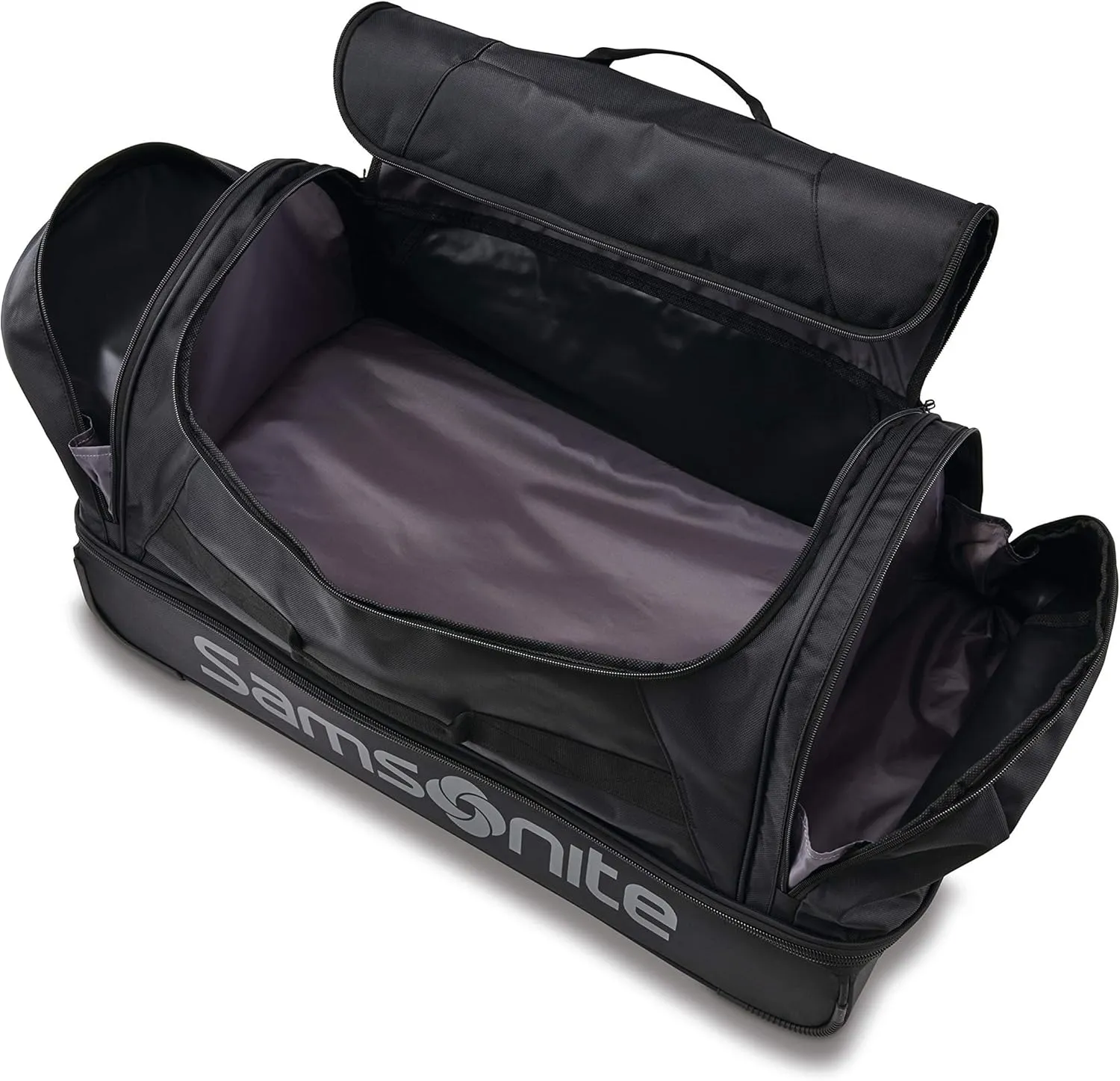 Samsonite Andante 2 Wheeled Duffel Bag  32-Inch Durable Rolling Luggage with Inline Skate Wheels, Push-Button Handle & Spacious Compartments  Travel-Friendly and Lightweight - All Black