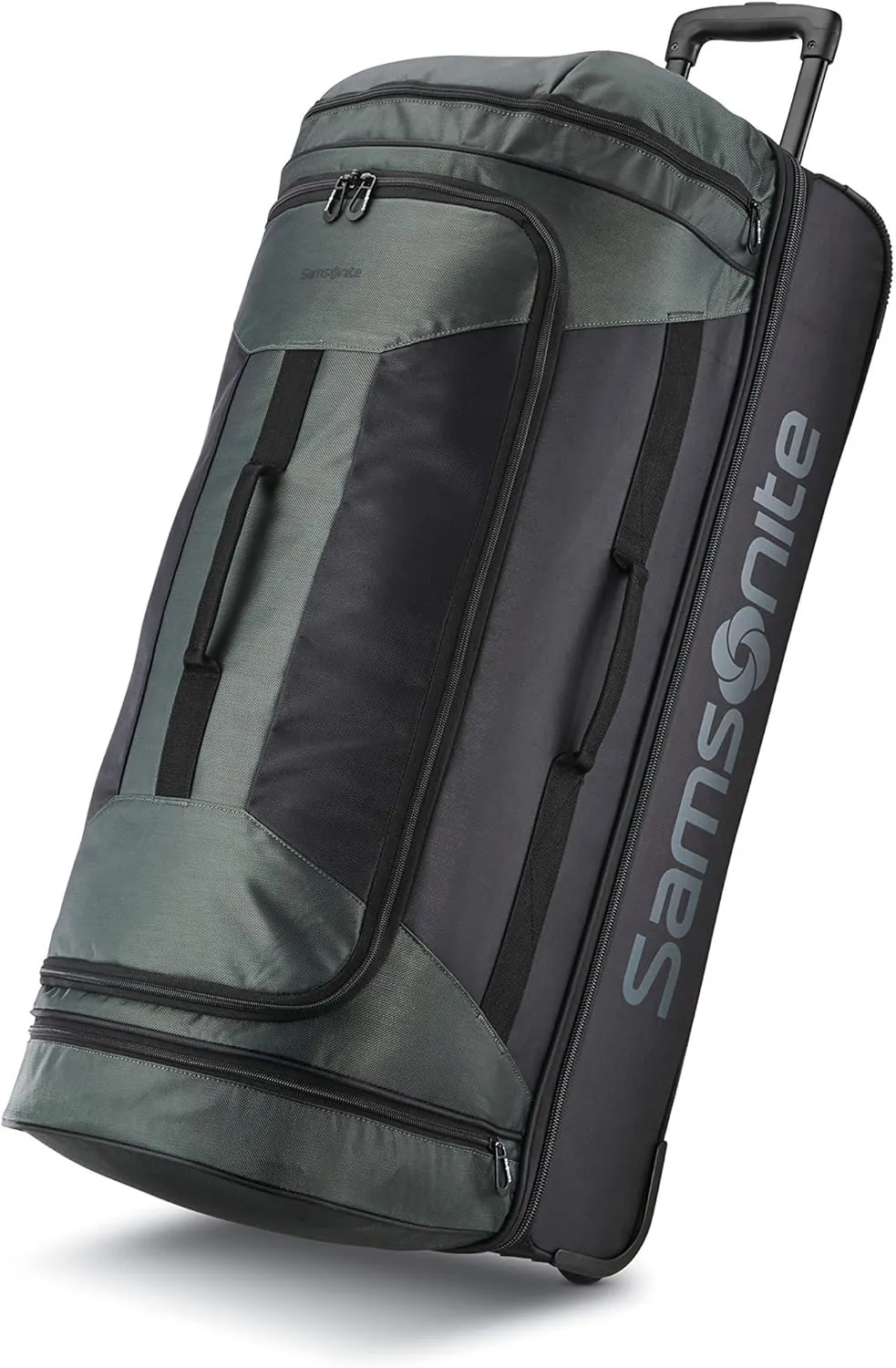 Samsonite Andante 2 Wheeled Duffel Bag  32-Inch Durable Rolling Luggage with Inline Skate Wheels, Push-Button Handle & Spacious Compartments  Travel-Friendly and Lightweight - Moss Green/Black