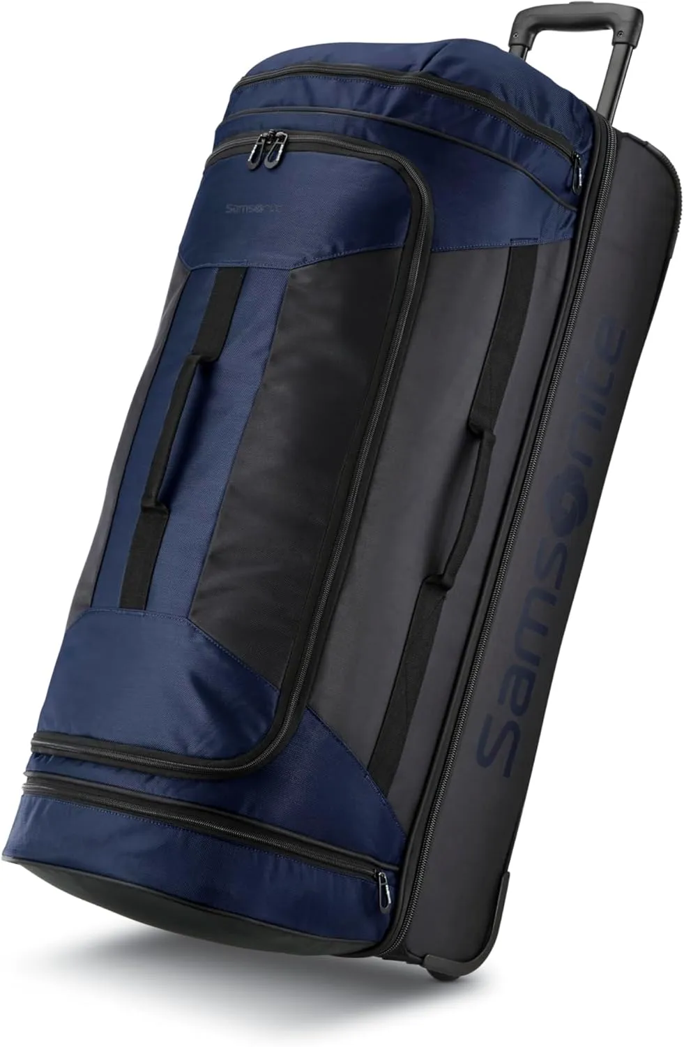 Samsonite Andante 2 Wheeled Duffel Bag  32-Inch Durable Rolling Luggage with Inline Skate Wheels, Push-Button Handle & Spacious Compartments  Travel-Friendly and Lightweight- Navy/Black