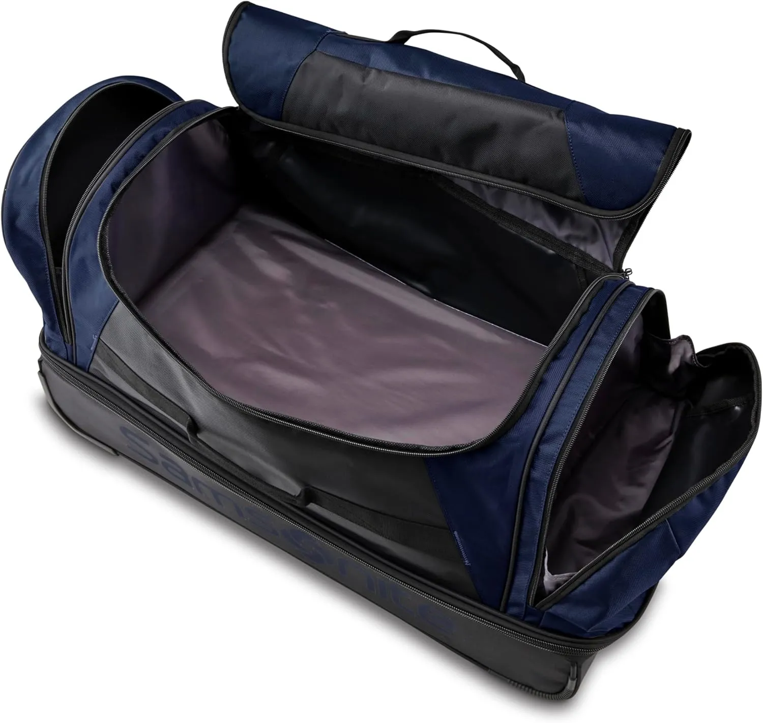 Samsonite Andante 2 Wheeled Duffel Bag  32-Inch Durable Rolling Luggage with Inline Skate Wheels, Push-Button Handle & Spacious Compartments  Travel-Friendly and Lightweight- Navy/Black