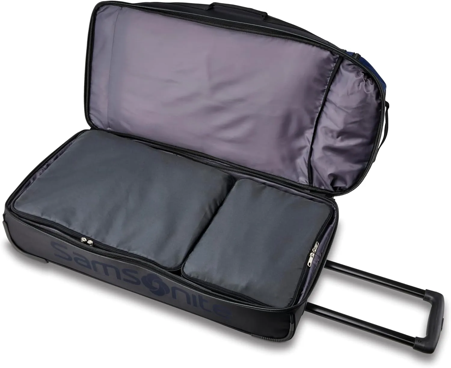 Samsonite Andante 2 Wheeled Duffel Bag  32-Inch Durable Rolling Luggage with Inline Skate Wheels, Push-Button Handle & Spacious Compartments  Travel-Friendly and Lightweight- Navy/Black
