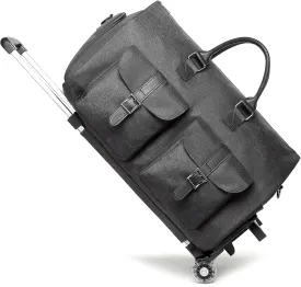 seyfocnia Rolling Garment Bag,Rolling Duffle Bag with Wheels Rolling Garment Bags for Travel with Shoe Pouch Carry On Bag Weekender Bags Garment Duffel Bag for Men or Women-Grey