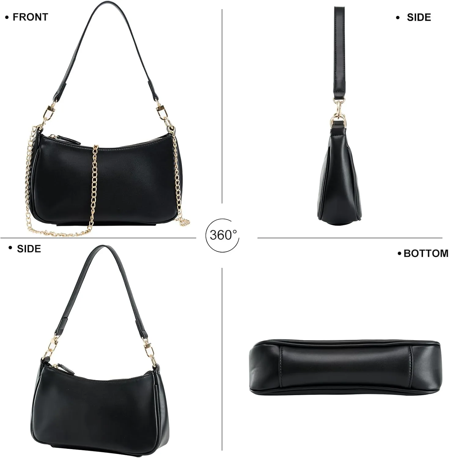 Shoulder Bag for women Crossbody Bags Retro Classic Small Hobo Purse Clutch Tote Handbags with Zipper Closure