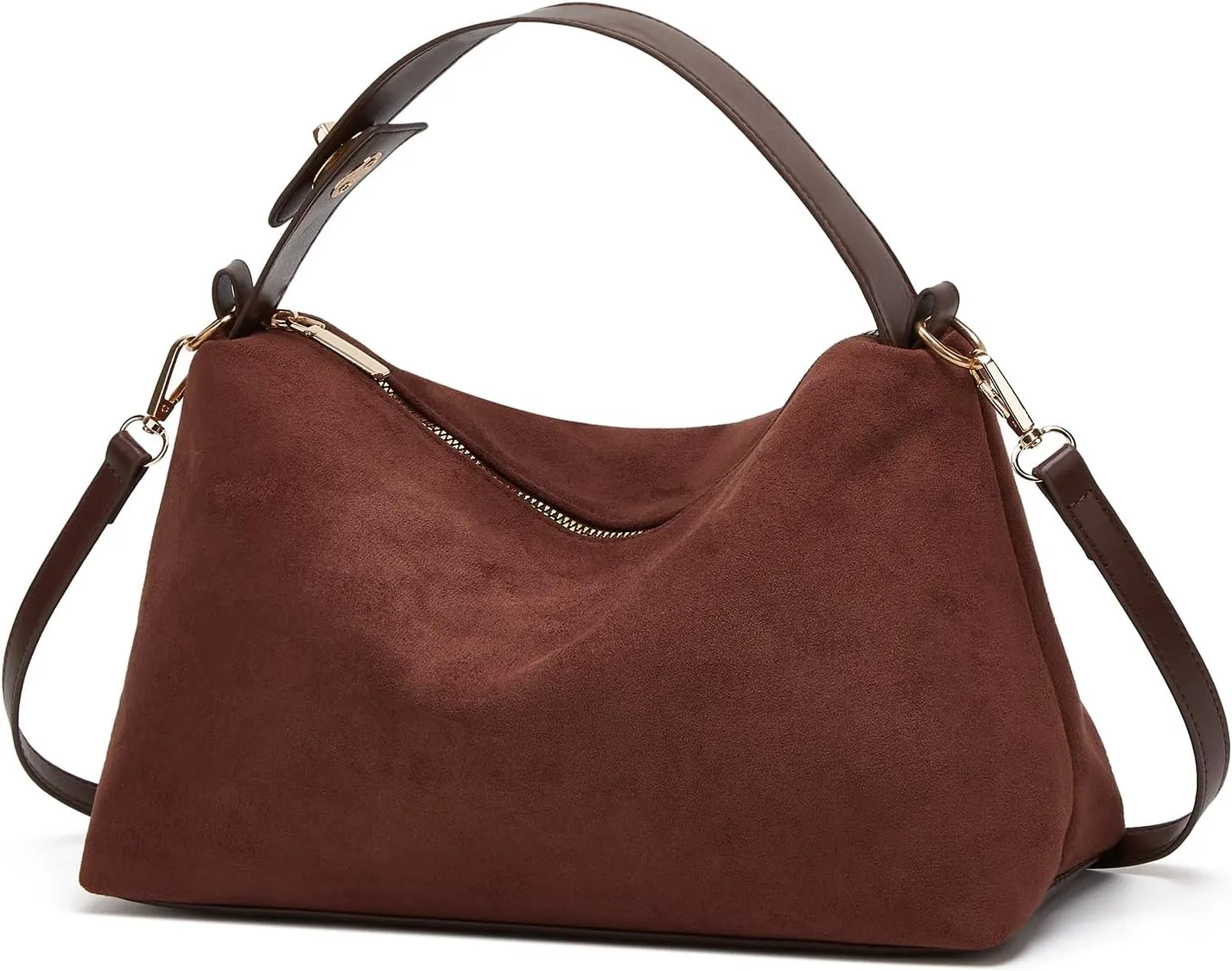 Slouchy Suede Cloud Hobo Bags Women Crescent Satchels Shoulder Bag Crossbody Phone Purse Trendy Top-handle Tote Handbag