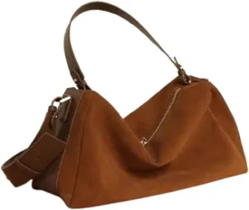 Slouchy Suede Cloud Hobo Bags Women Crescent Satchels Shoulder Bag Crossbody Phone Purse Trendy Top-handle Tote Handbag