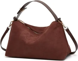Slouchy Suede Cloud Hobo Bags Women Crescent Satchels Shoulder Bag Crossbody Phone Purse Trendy Top-handle Tote Handbag
