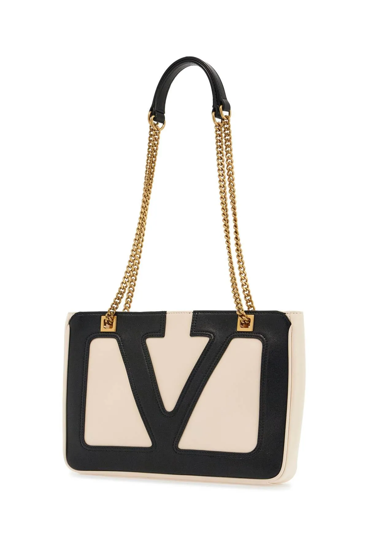 Small Bicolor Tote With Mixed Handles