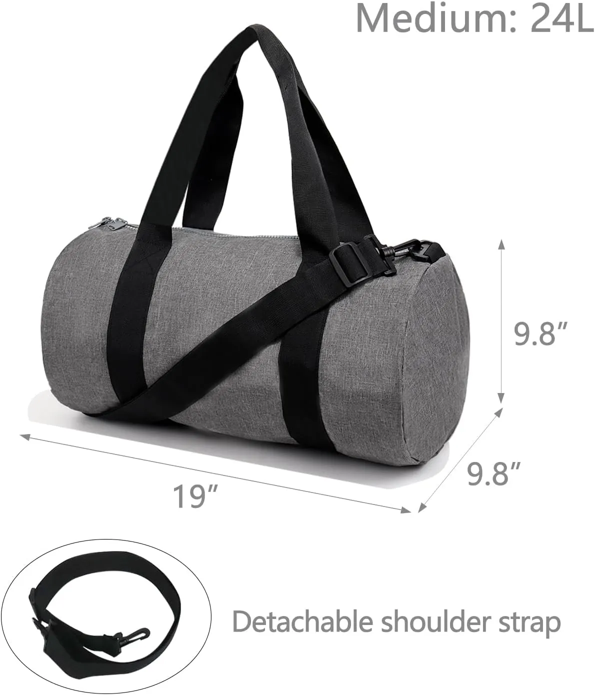 Small Gym Bag Duffel Bag for Women Men Fitness Sports Bag Workout Adjustable Detachable Shoulder Strap Lightweight Carry on Travel Duffle Bag