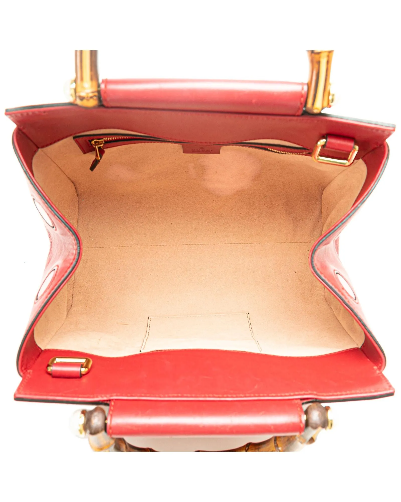 Small Leather Bamboo Handle Satchel