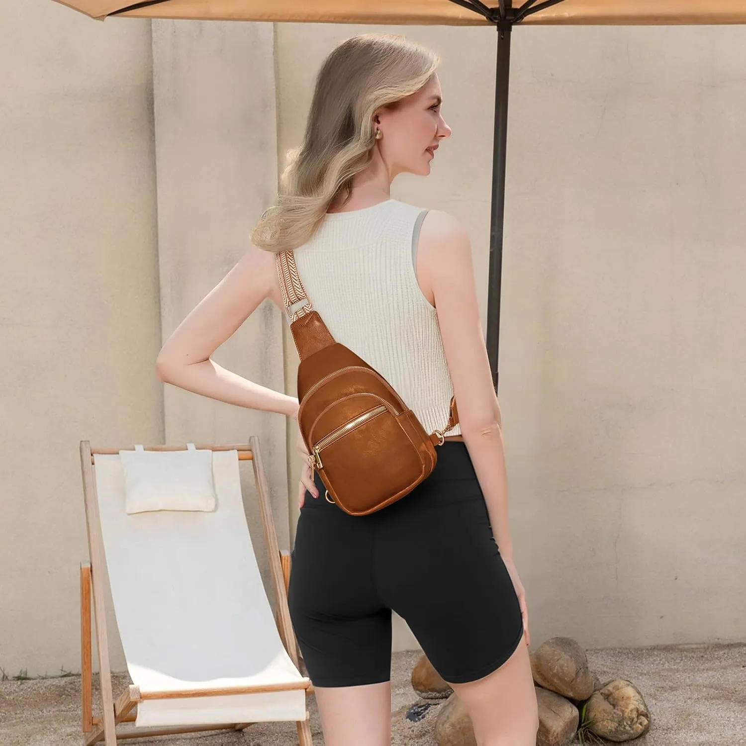 Small Leather Sling Bags for Women Fashion Crossbody Backpack Purse Sling Crossbody Bags