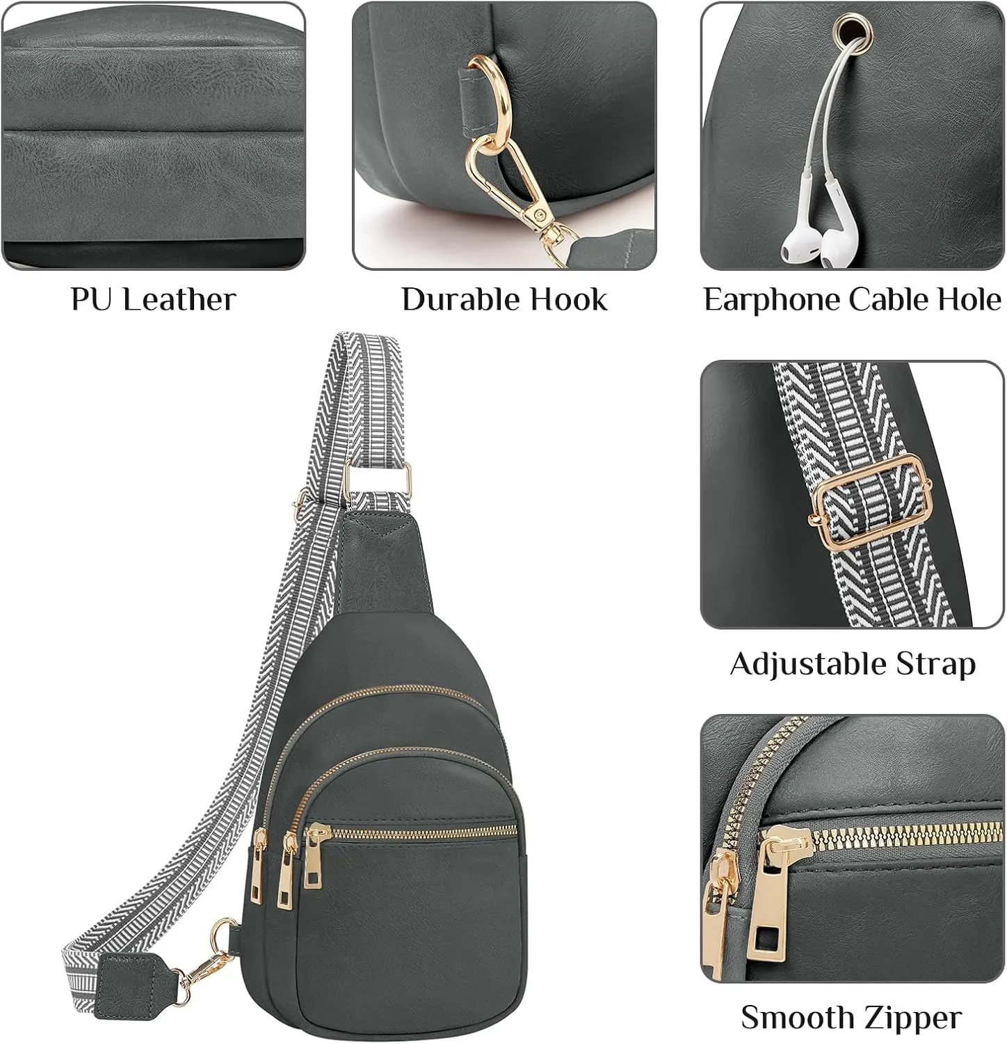 Small Leather Sling Bags for Women Fashion Crossbody Backpack Purse Sling Crossbody Bags