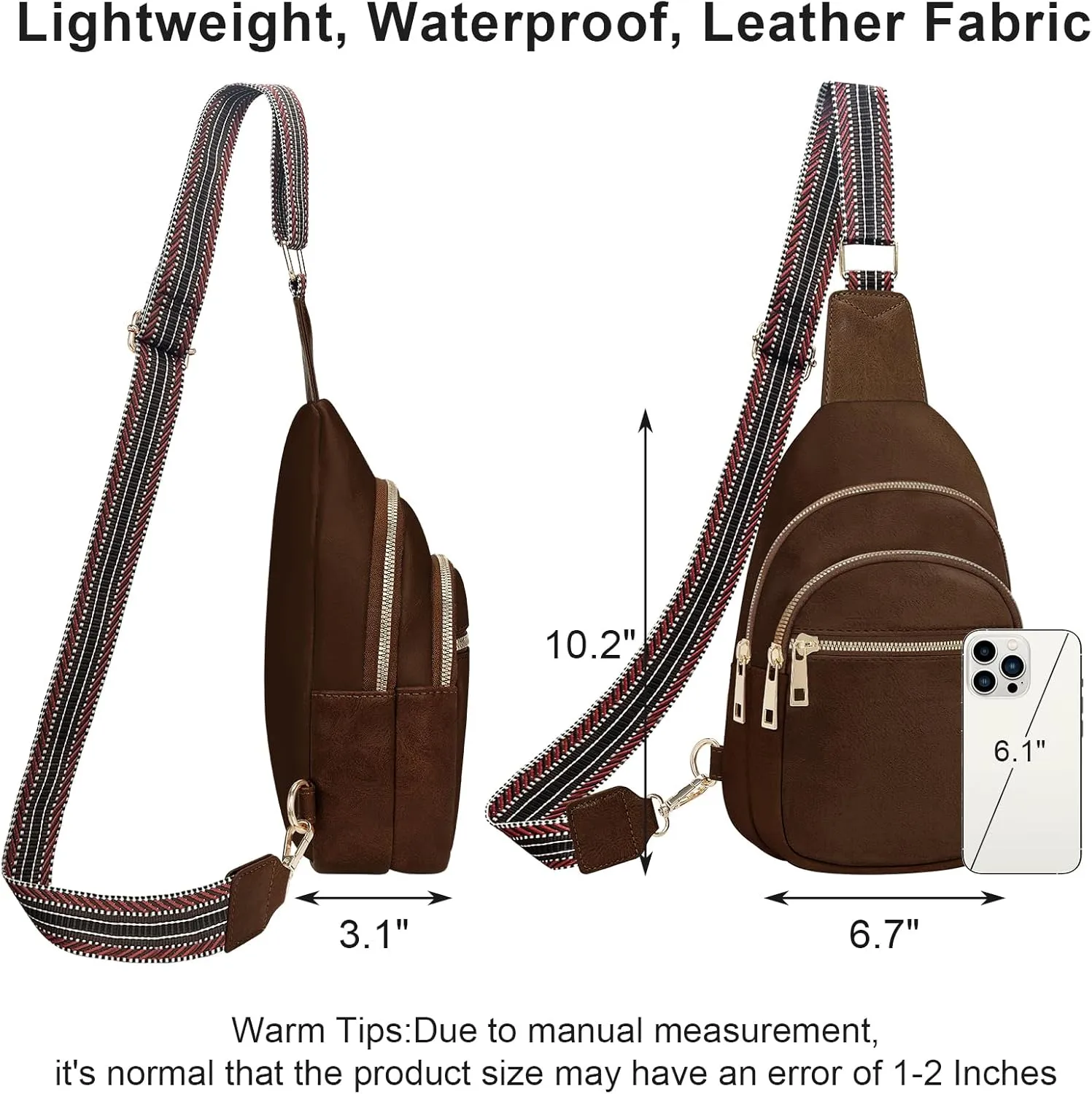 Small Leather Sling Bags for Women Fashion Crossbody Backpack Purse Sling Crossbody Bags