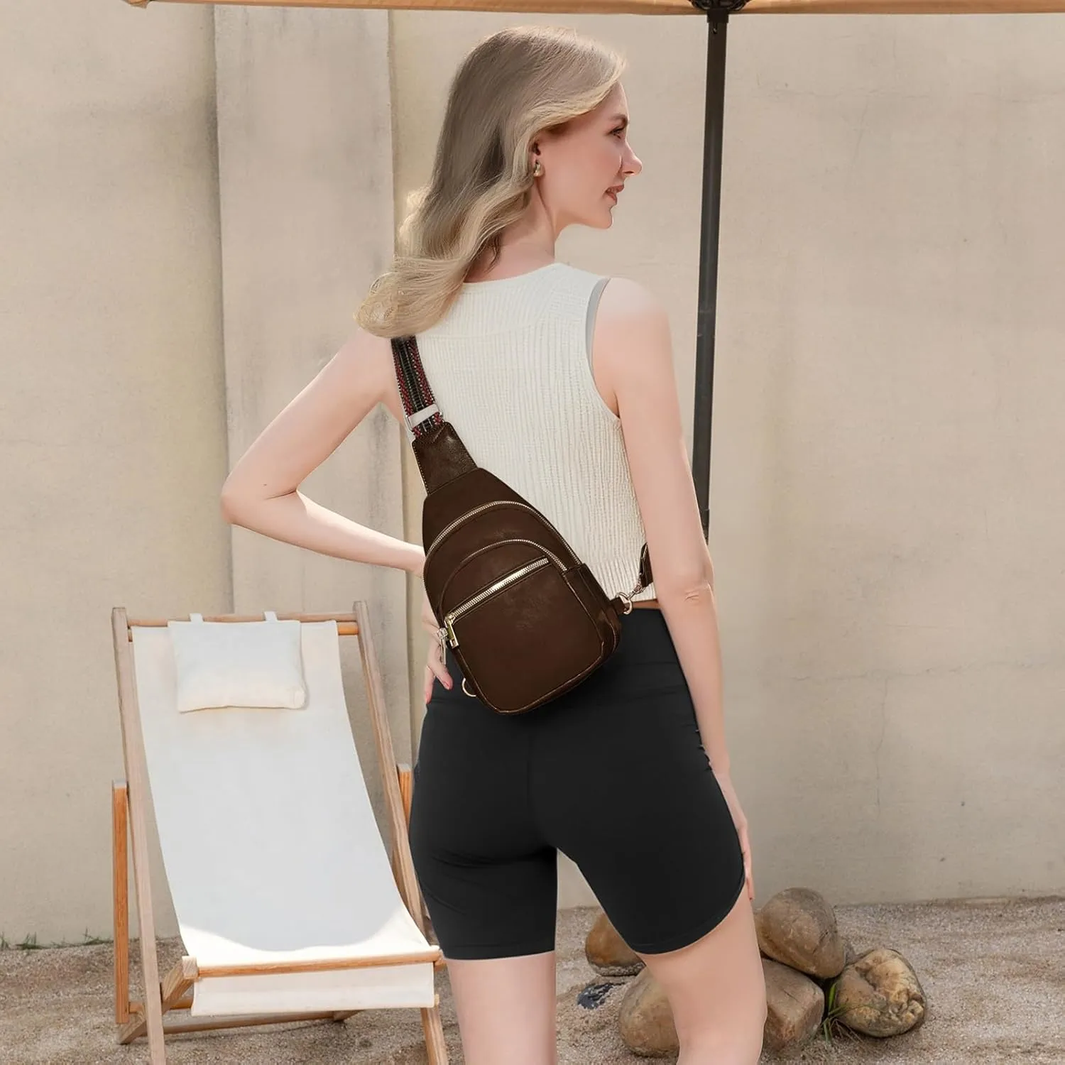 Small Leather Sling Bags for Women Fashion Crossbody Backpack Purse Sling Crossbody Bags