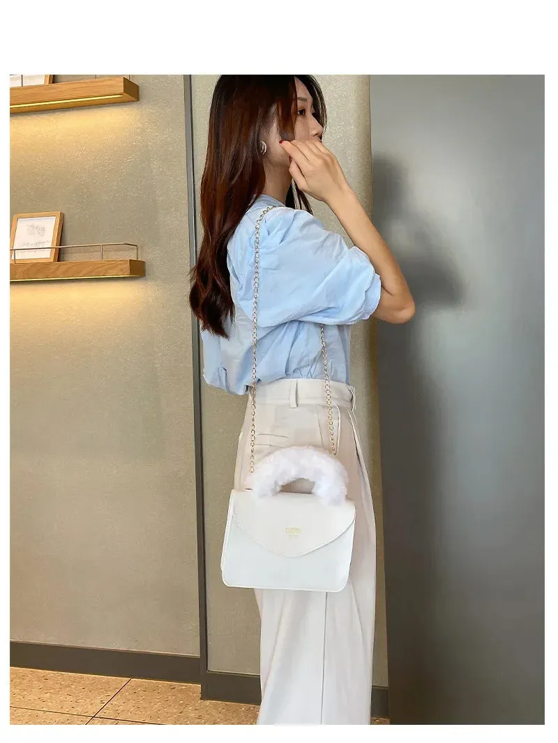 Soft Furry Plush Top-handle Crossbody Designer Handbags