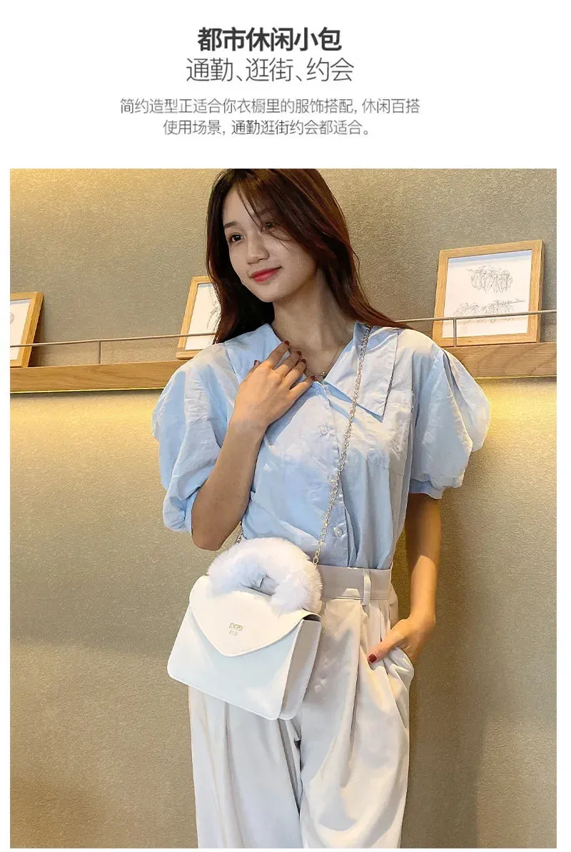 Soft Furry Plush Top-handle Crossbody Designer Handbags