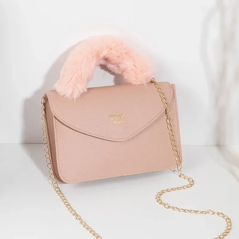 Soft Furry Plush Top-handle Crossbody Designer Handbags