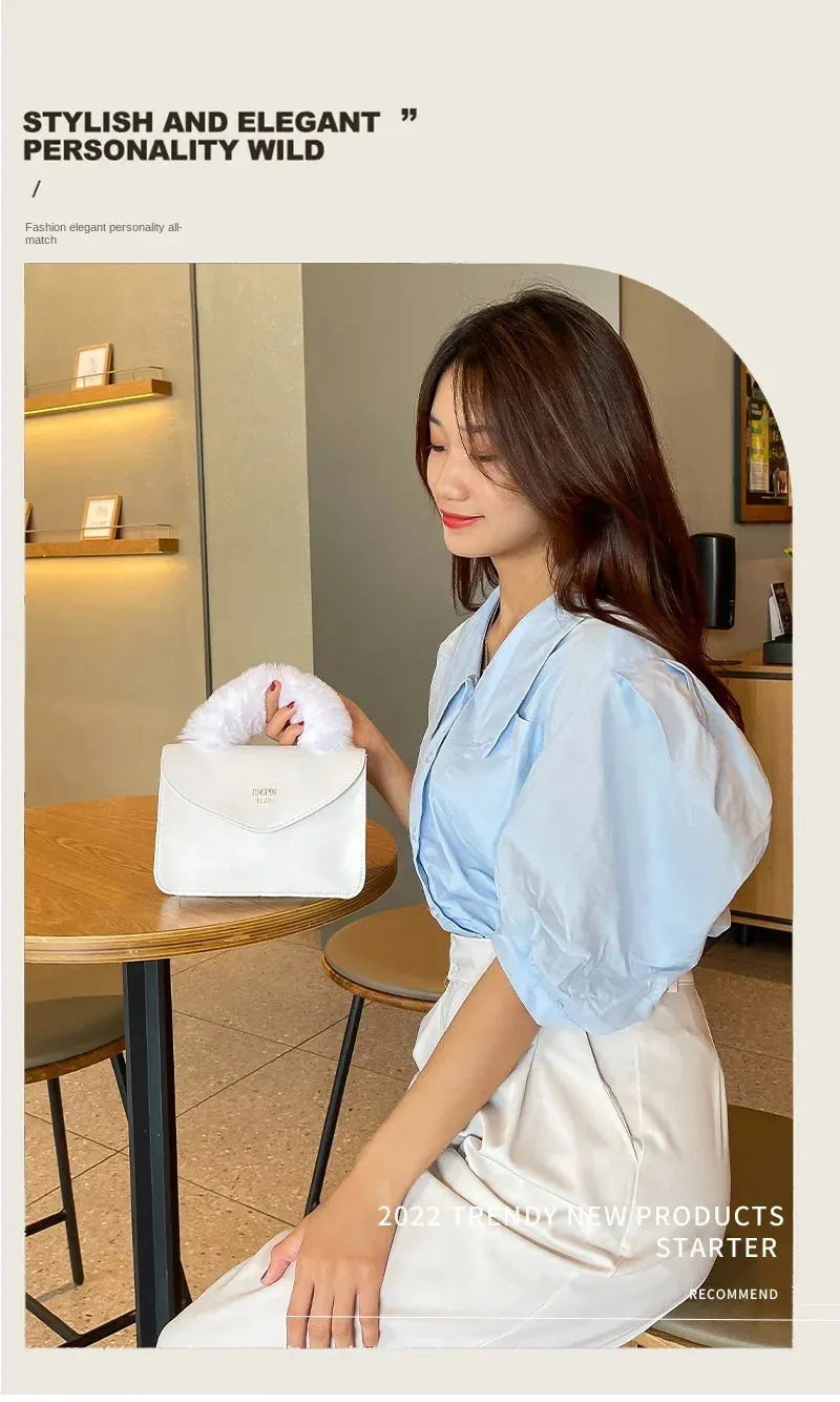 Soft Furry Plush Top-handle Crossbody Designer Handbags