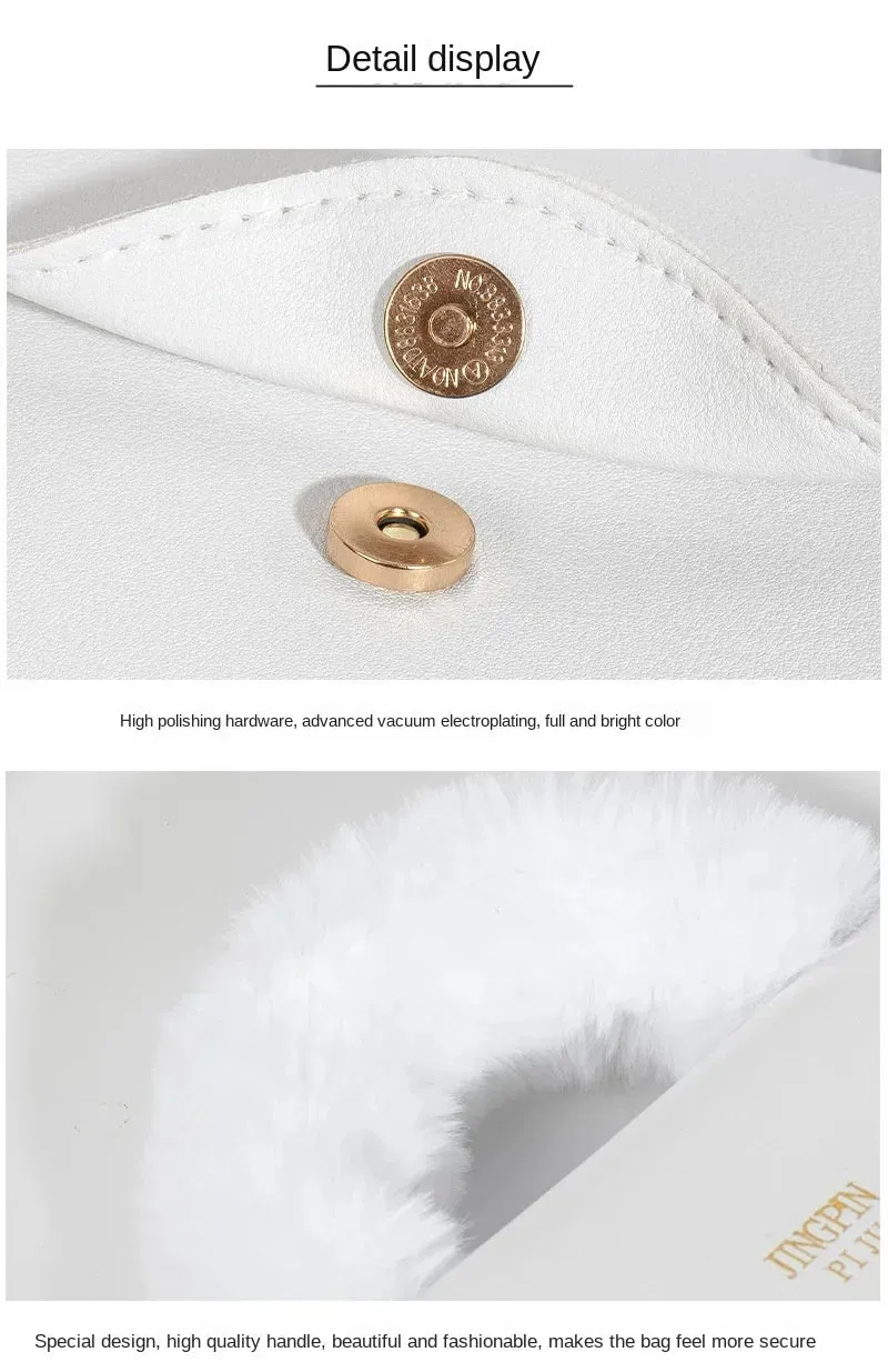 Soft Furry Plush Top-handle Crossbody Designer Handbags