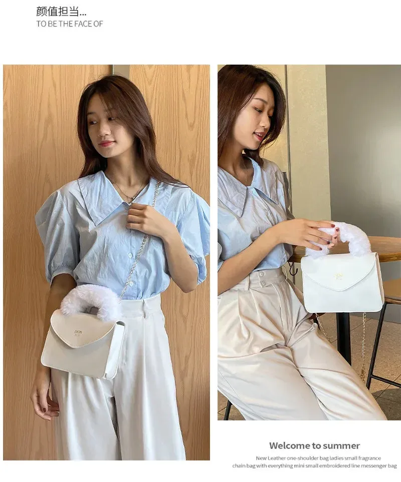 Soft Furry Plush Top-handle Crossbody Designer Handbags