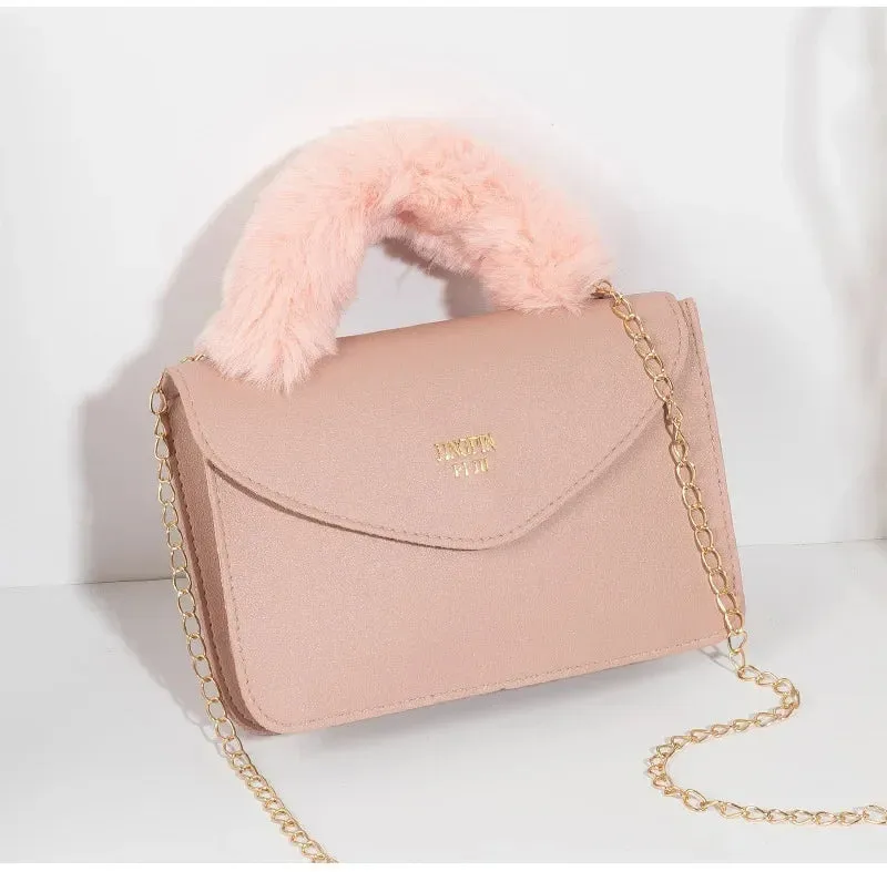 Soft Furry Plush Top-handle Crossbody Designer Handbags