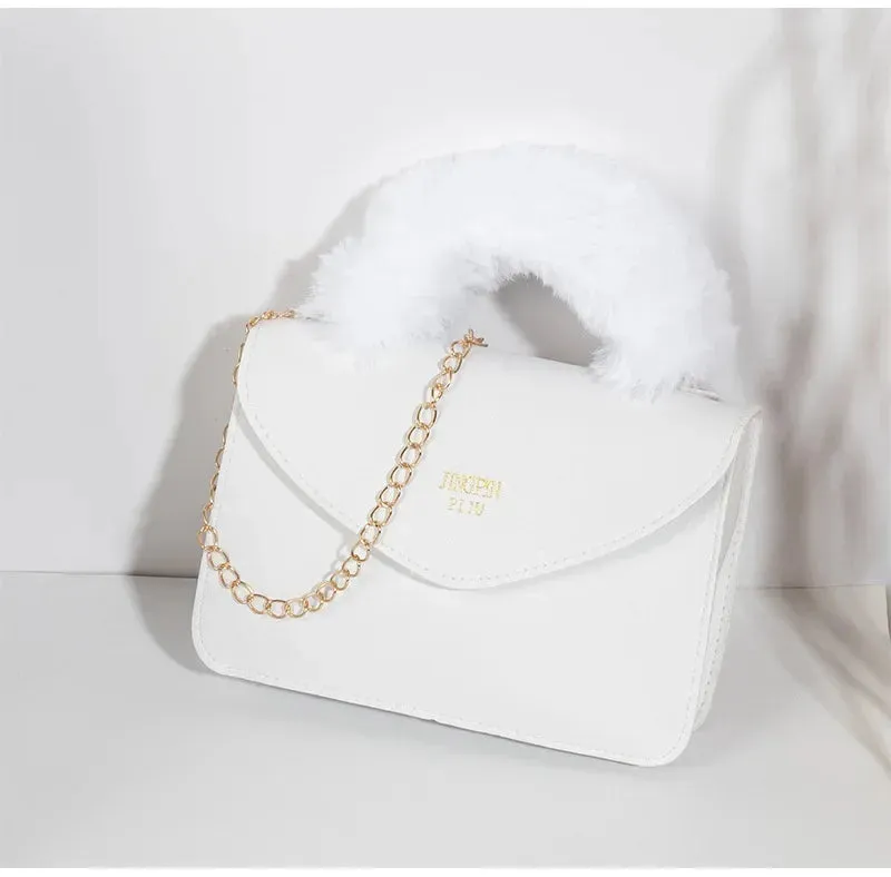 Soft Furry Plush Top-handle Crossbody Designer Handbags