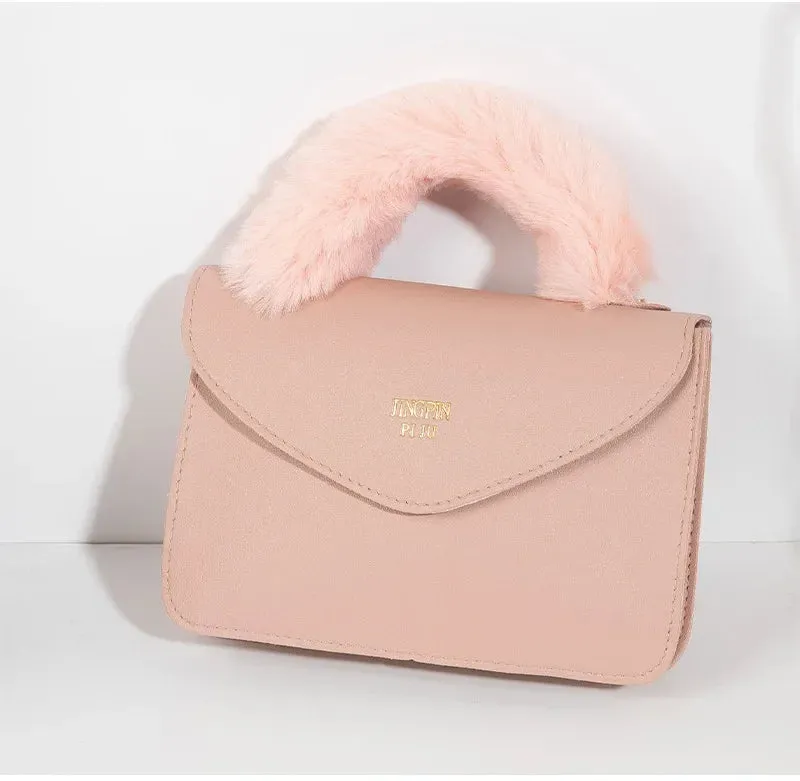 Soft Furry Plush Top-handle Crossbody Designer Handbags