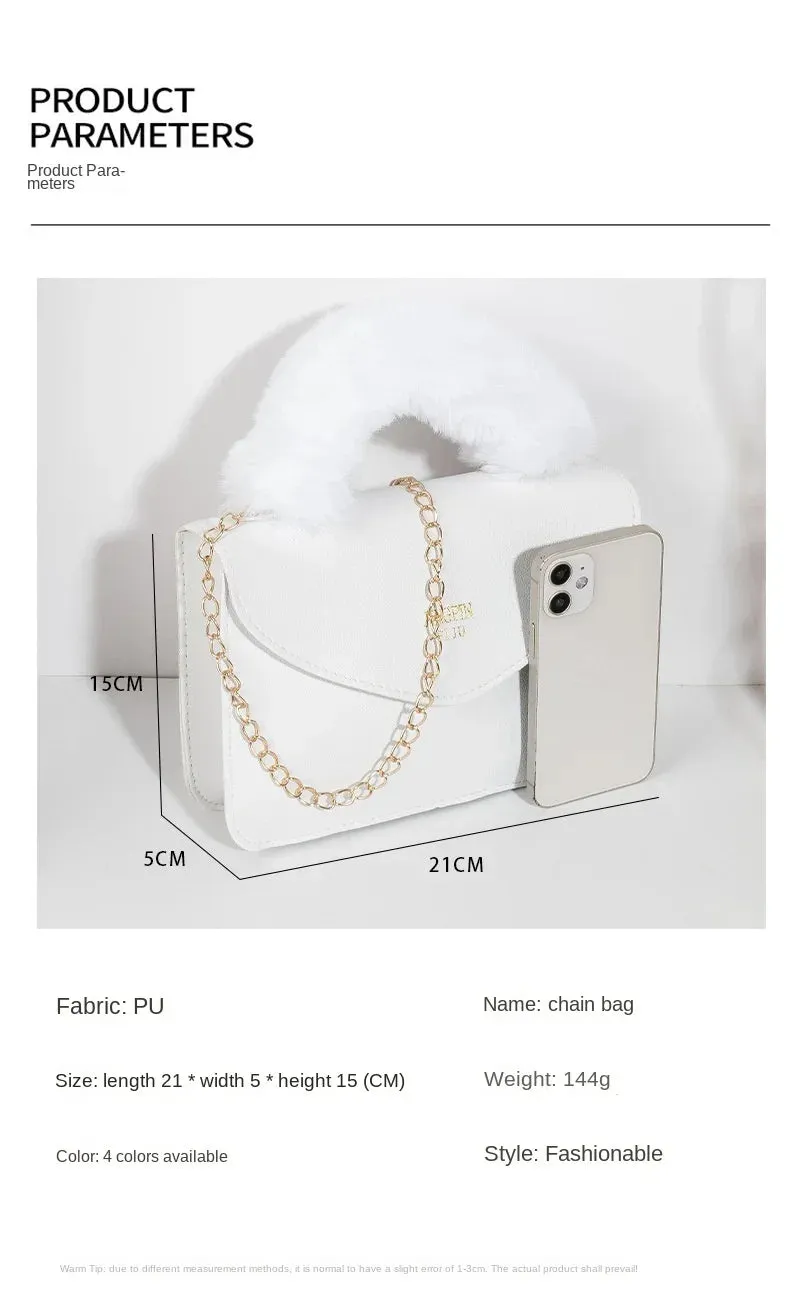 Soft Furry Plush Top-handle Crossbody Designer Handbags