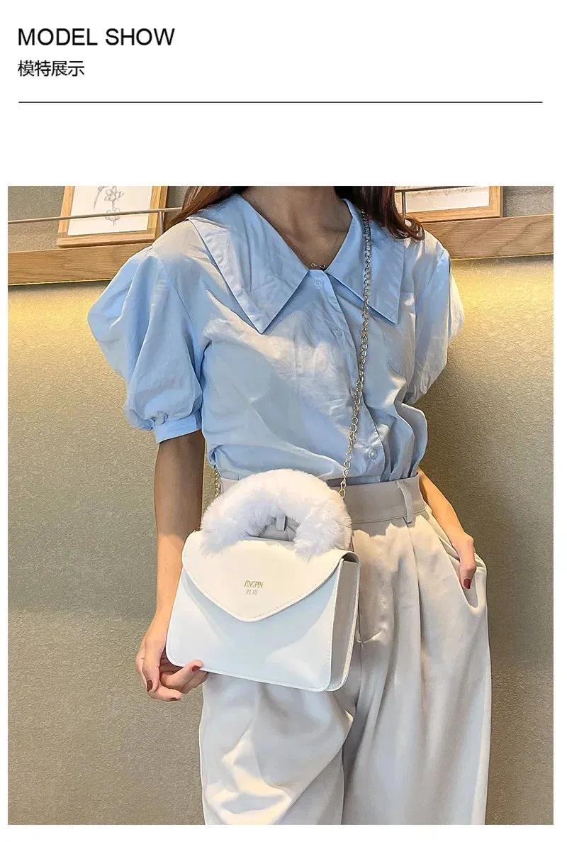 Soft Furry Plush Top-handle Crossbody Designer Handbags