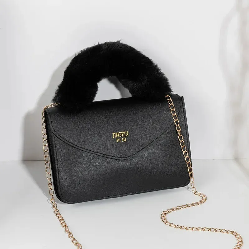 Soft Furry Plush Top-handle Crossbody Designer Handbags
